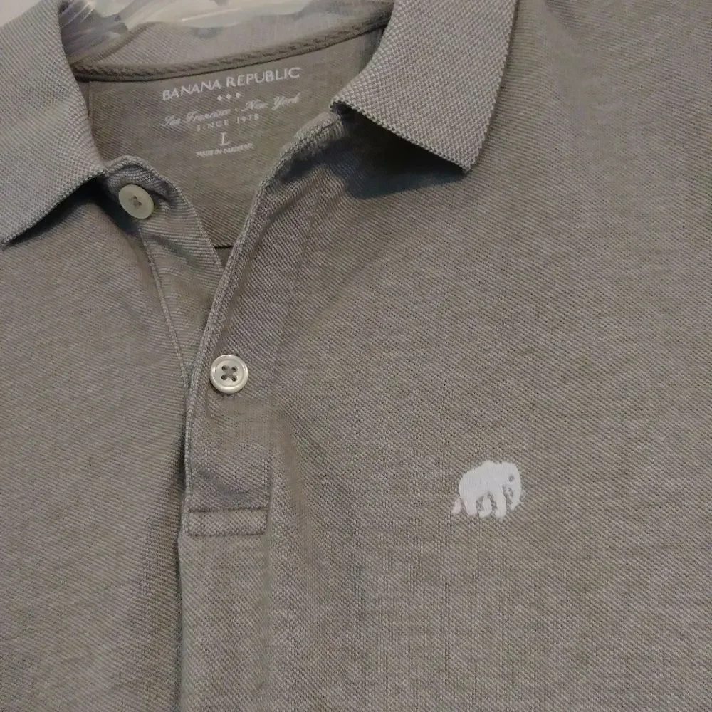 Banana Republic Grey Polo Shirt